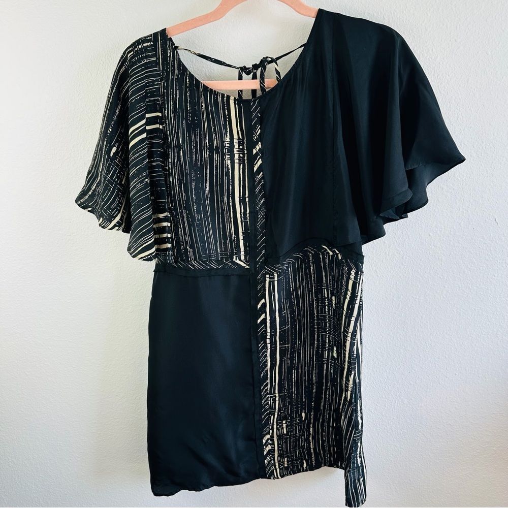 Frock By Tracy Reese Black Ivory Silk Dress Size S